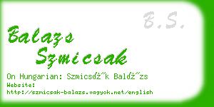 balazs szmicsak business card